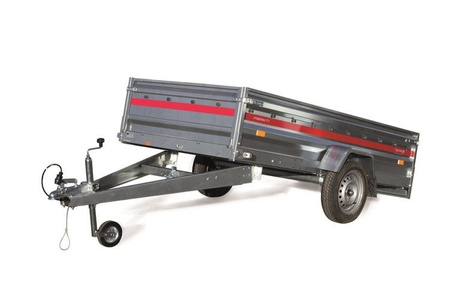 Przyczepa PRAKTI 2612R  uchylny dyszel , 1 oś DMC 750 kg