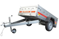 Przyczepa  PRAKTI 2012 jedna oś, uchylny dyszel DMC 750 kg 