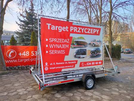 Przyczepa reklamowa 1 oś, DMC 750 kg - WYNAJEM