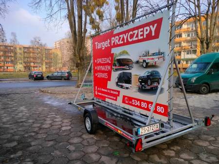 Przyczepa reklamowa 1 oś, DMC 750 kg - WYNAJEM